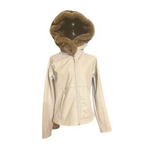 Marmot Furlong Faux Fur Lined Hood Jacket Size Medium Cream Color